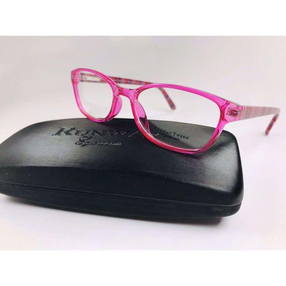 New Designer Inspired Runway Tween #30 Crystal Pink  Eyeglasses 48mm with Case